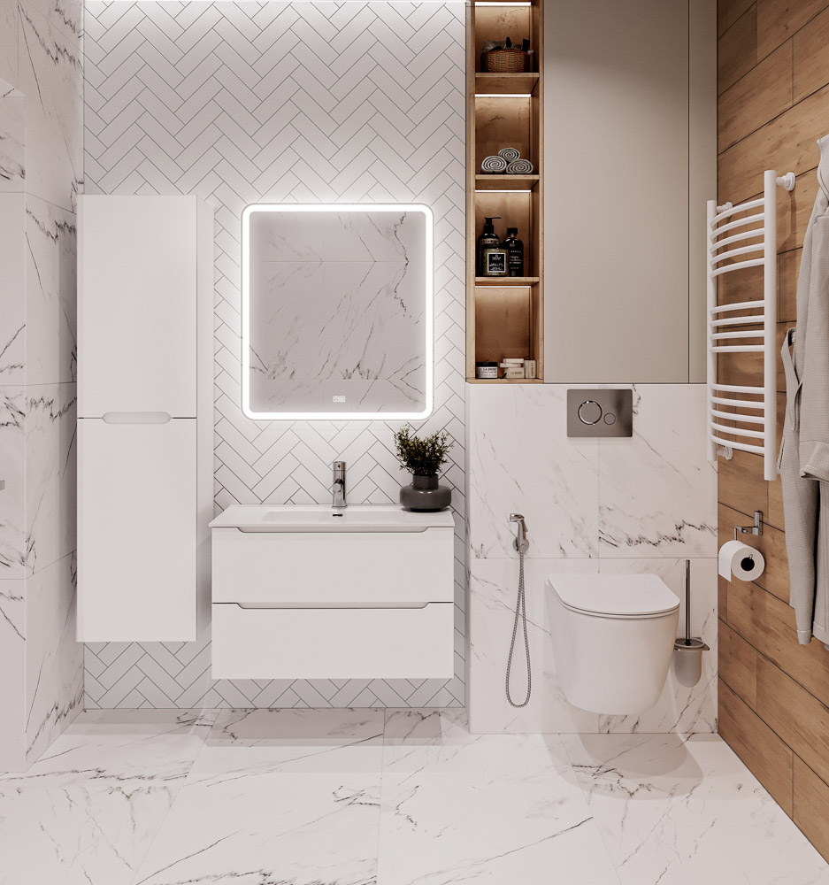 Приобрести belbagno тумба с раковиной etna 80 см, подвесная bianco opaco, белая раковина