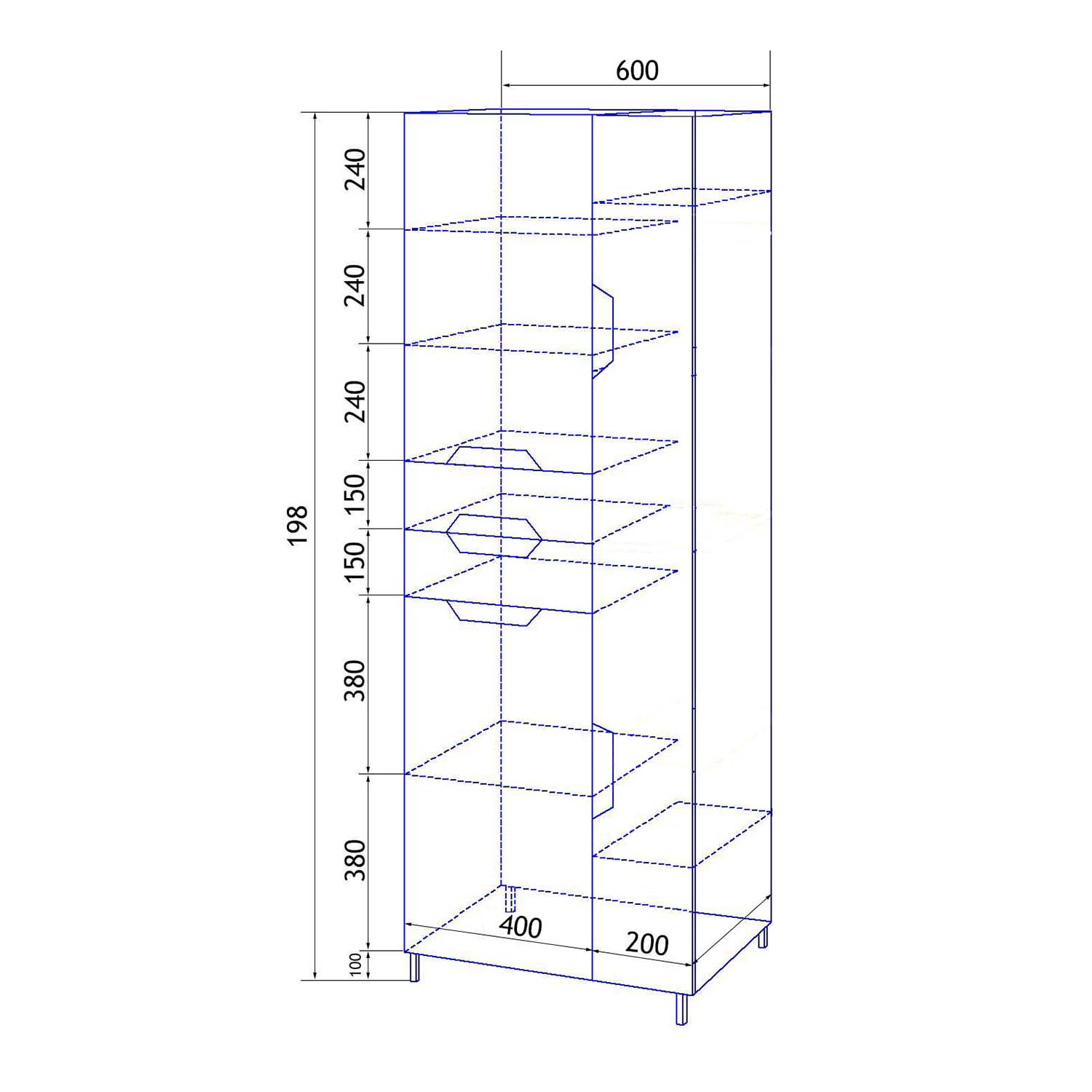 Приобрести loranto пенал стиль 60, 60х197 см, белый (cs00024677)