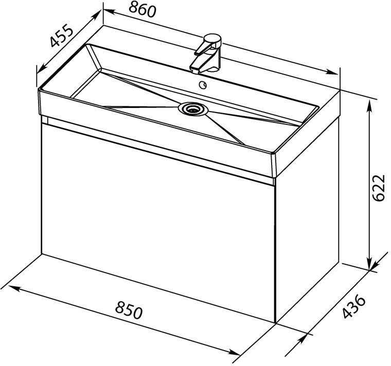 Приобрести aquanet тумба с раковиной йорк 85 см, белая 00212593