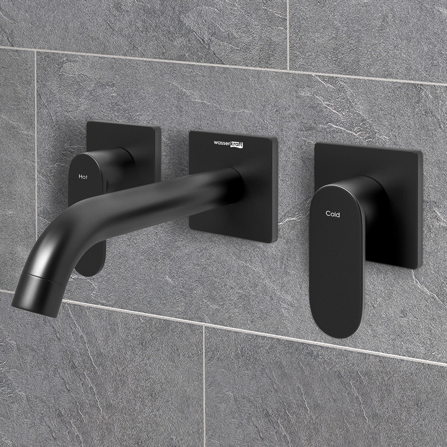 Приобрести wasserkraft смеситель для раковины elbe, 7445 настенный, матовый черный