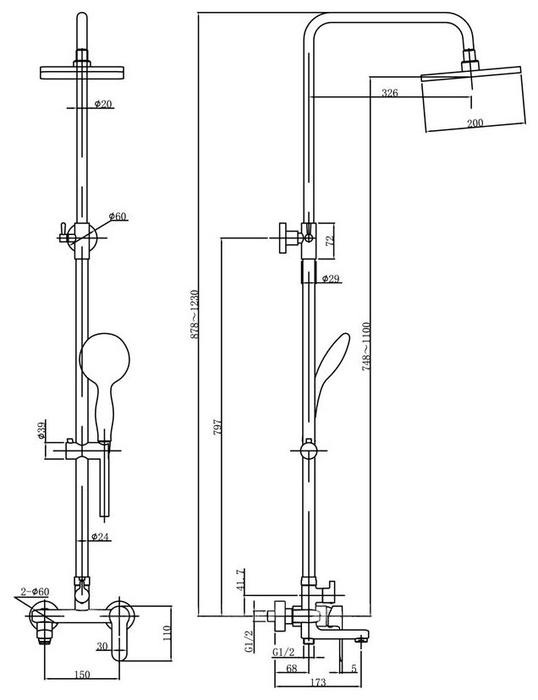 Приобрести aquanet душевая стойка passion s3 123 см, хром passion s3