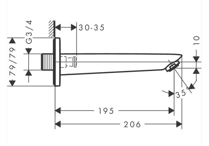 Приобрести 71410000 logis излив на ванну, хром