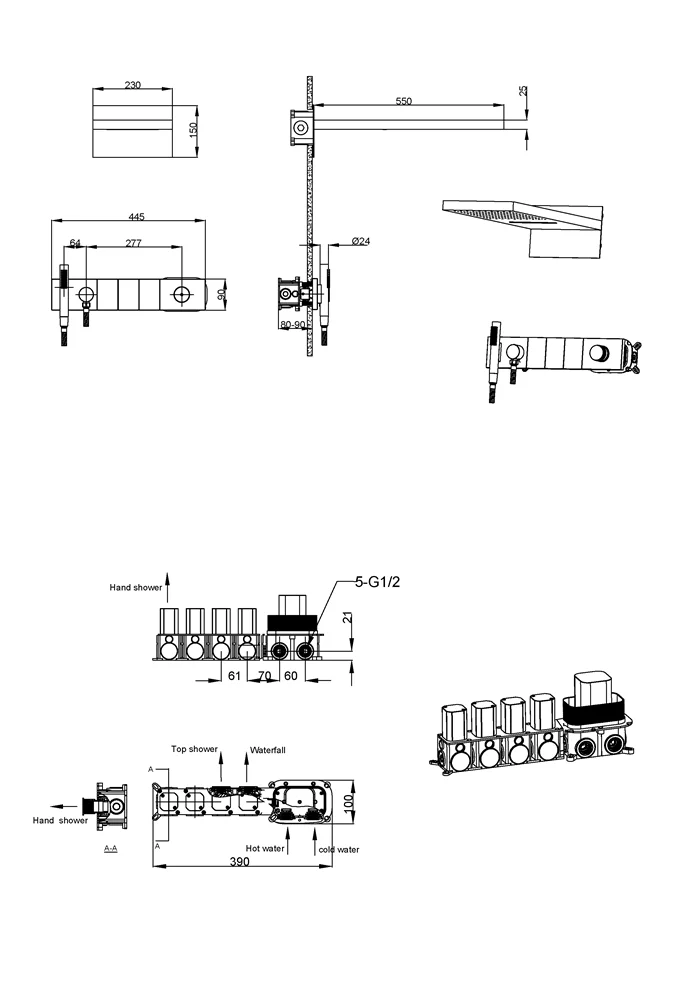 Приобрести boheme душевая система zodiac, встраиваемая, золото 132-g