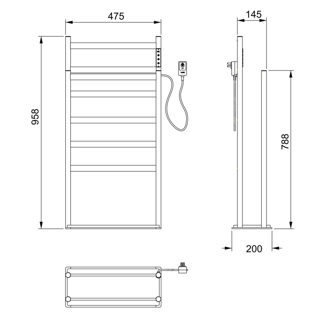Приобрести полотенцесушитель электрический напольный wonzon & woghand essen, брашированное золото (ww-a407-bg)