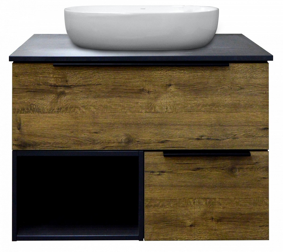 Приобрести тумба подвесная azario gris 90 со столешницей, дуб веллингтон/антрацит