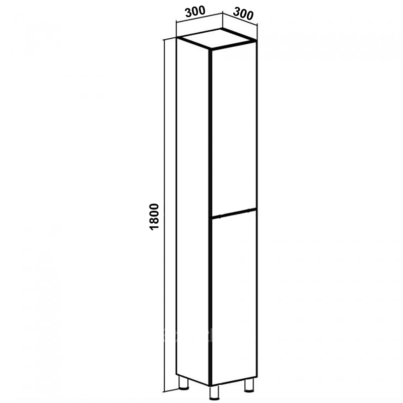Приобрести loranto пенал напольный стиль stella 30х180 см, левосторонний, дуб дымчатый/белый (cs00076517)