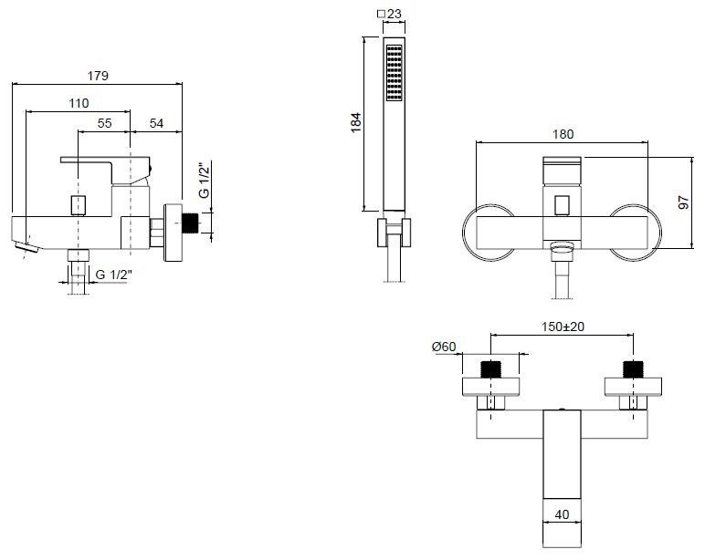 Приобрести cezares смеситель для ванны и душа unika, золото unika-vdm-03/24