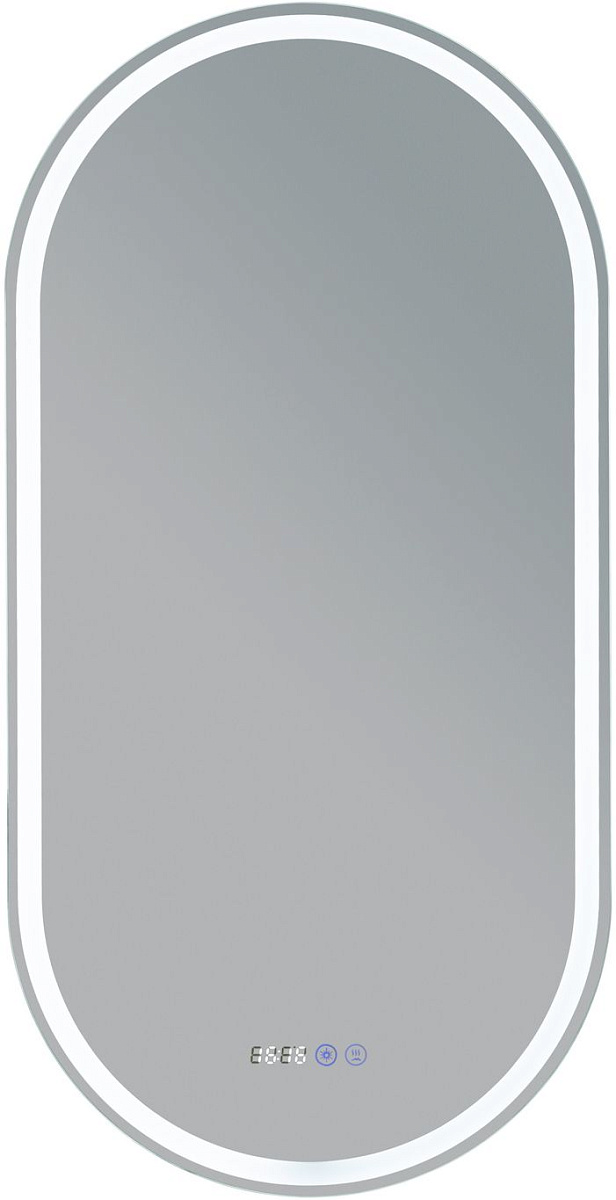 Приобрести aquanet зеркало монте 50 см, с подсветкой и часами, белое матовое