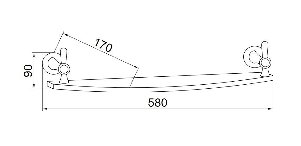 Приобрести boheme полка в ванную комнату chiaro 58 см, золото\кристаллы 10507