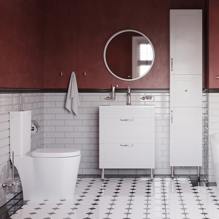 Приобрести iddis тумба напольная oxford с раковиной 60 см. белая oxf60w0i95k