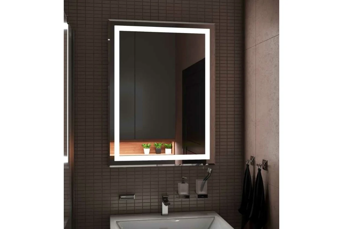 Приобрести continent зеркало с подсветкой пронто люкс 60х70 см, белое