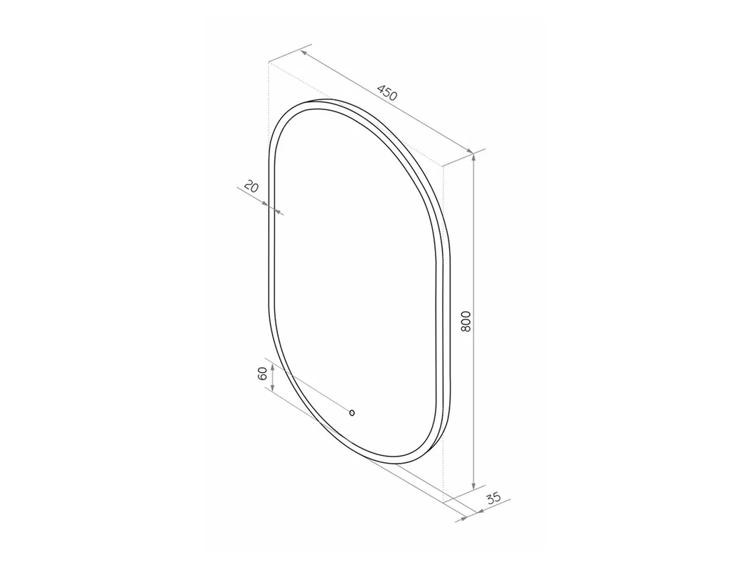 Приобрести continent зеркало с подсветкой prime white 45х80 см, белое