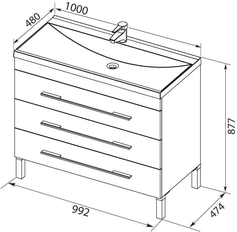 Приобрести aquanet тумба с раковиной верона 100 см, белая 00287663