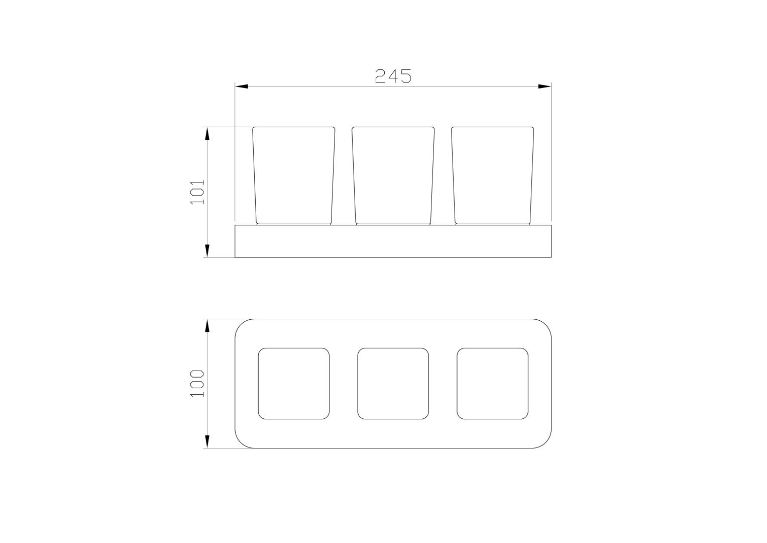 Приобрести три стакана для зубных щеток с держателем wonzon & woghand lotte, хром (ww-8338)