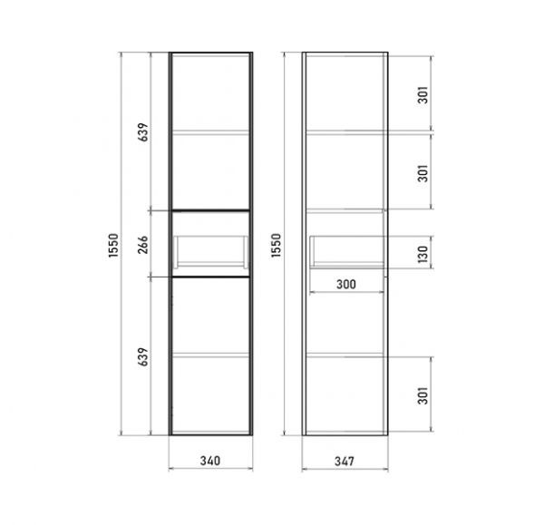 Приобрести mirsant пенал sole ultra, подвесной, 34см, белый глянец ут000067154