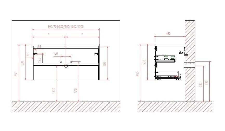 Приобрести тумба подвесная с раковиной belbagno kraft-600-2c-so-rnn 60 см, rovere nebrasca nature
