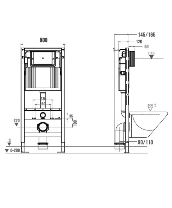 Приобрести инсталляция для унитазов wonzon & woghand с механической системой смыва (ww-ti739a)