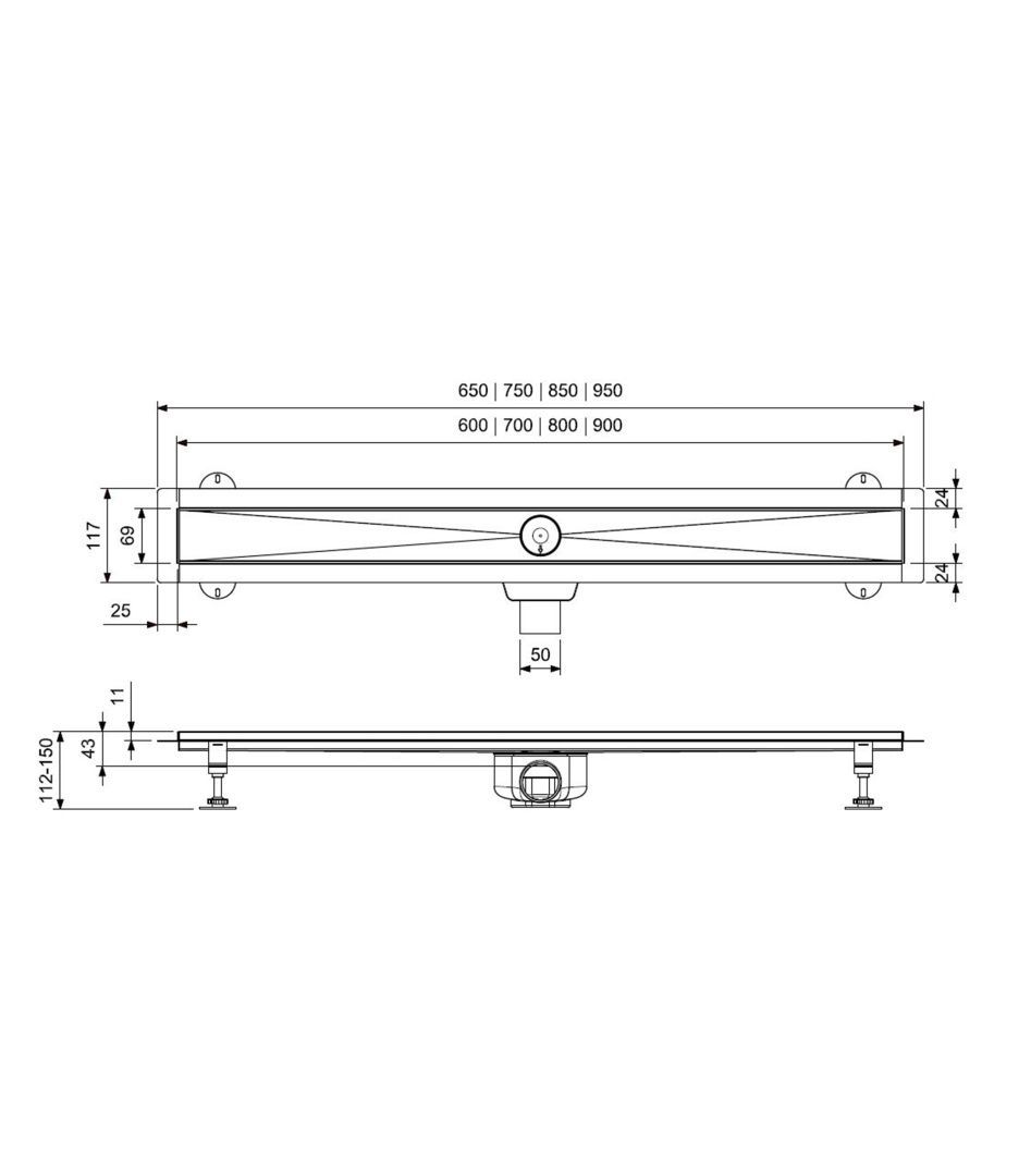 Приобрести душевой трап-лоток 80 см wonzon & woghand, темный графит (ww-651800t-bgm)