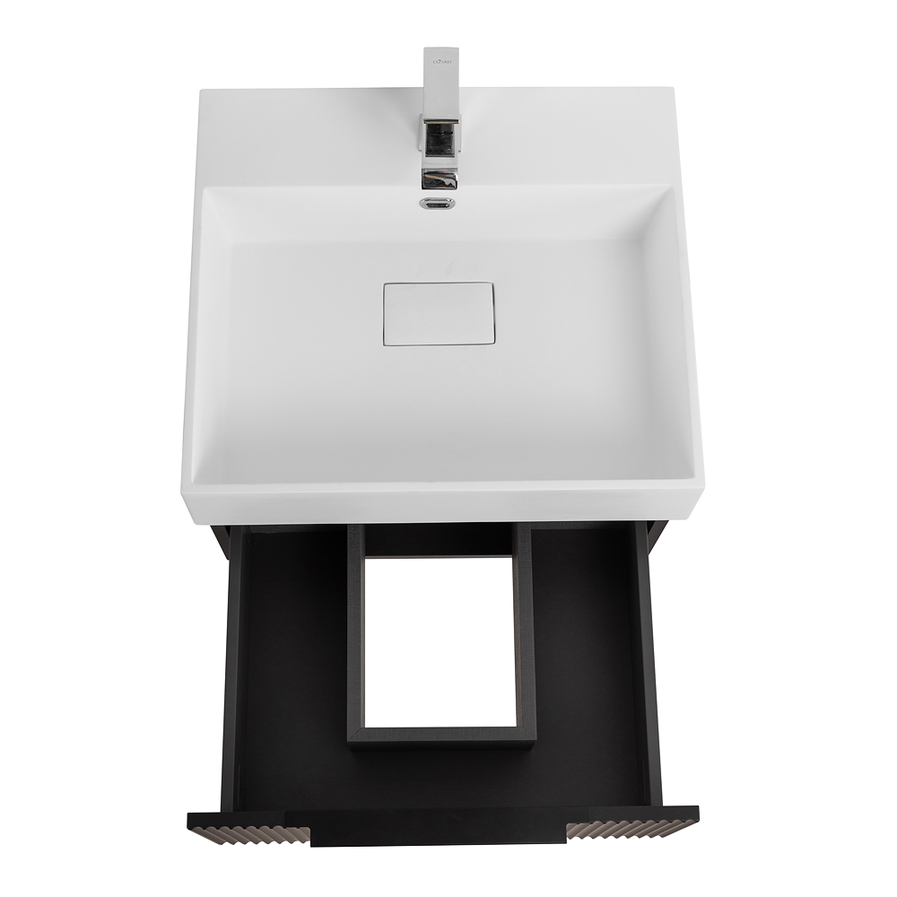 Приобрести cezares тумба подвесная с раковиной premium 50 см plisse nero opaco, черная 55412