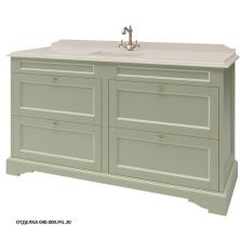 Caprigo Тумба с раковиной GREENWICH 160 см, зеленая, эмаль