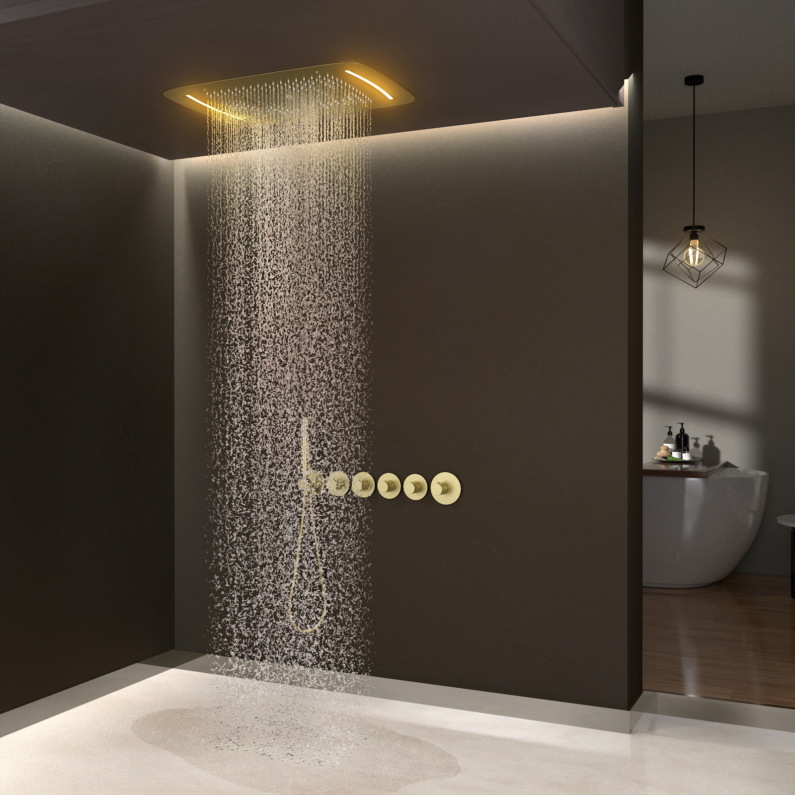 Приобрести душевая система встроенная с термостатом timo saona sx-2319/17sm золото матовое