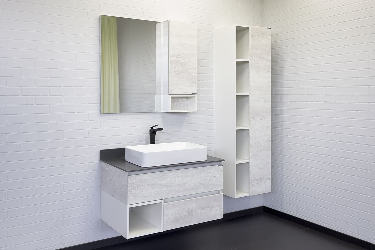 Приобрести сomforty тумба со столешницей и раковиной прага-90 дуб белый