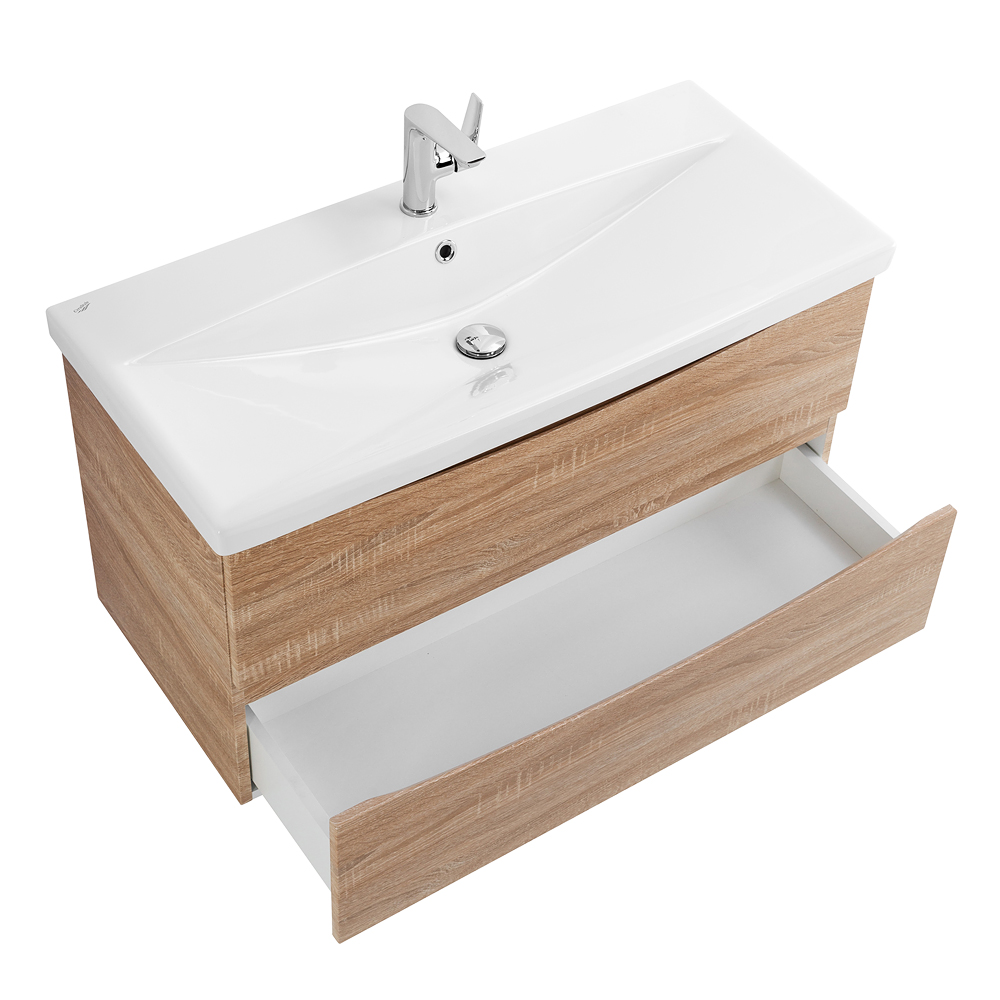 Приобрести belbagno тумба с раковиной marino-cer 90 см, подвесная rovere bianco, белая раковина
