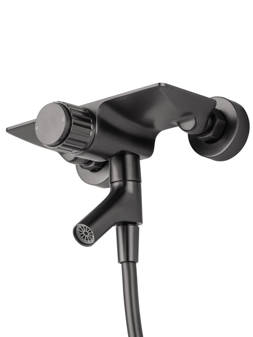 Приобрести смеситель для ванны с душевым гарнитуром wonzon & woghand click, темный графит (ww- fe05l222-bgg)