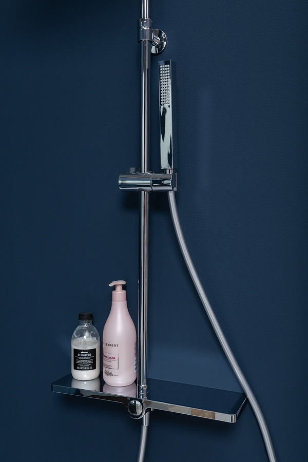 Приобрести aquanet душевая стойка pragmatic s 126 см, хром af430-70-s-c, с полочкой