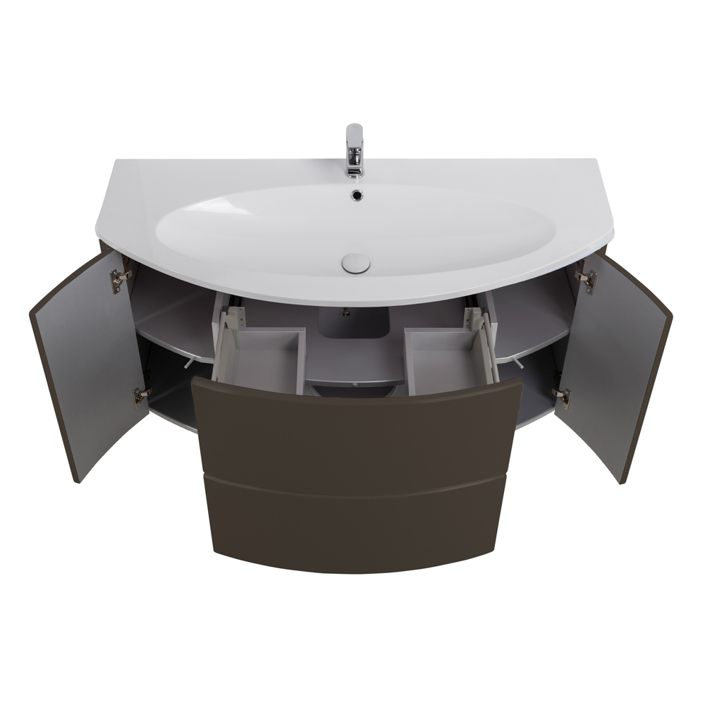 Приобрести cezares тумба подвесная с раковиной eden 121 см grigio talpa opaco, серая 54407