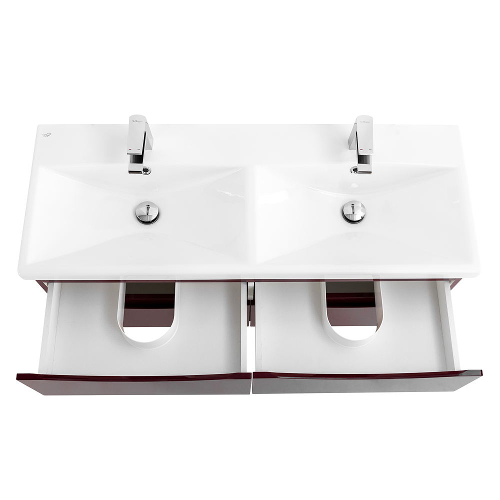 Приобрести belbagno тумба с раковиной marino-cer 120 см, подвесная с ящиками bordo lucido, белая раковина