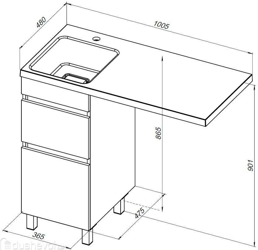 Приобрести aquanet тумба с раковиной вега 40 см, белая глянец
