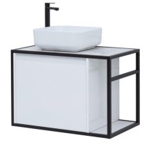 Aquanet Тумба со столешницей Nova Lite Loft 75 см,L белая