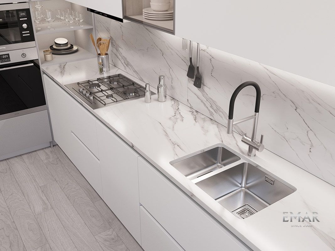 Приобрести oulin кухонная мойка 59х42 см, правостороняя, сатин oulin ol-0369r