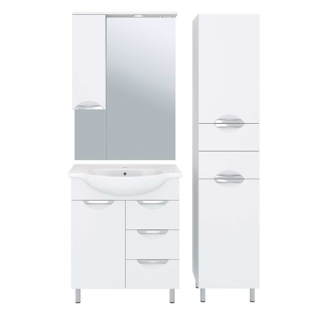 Приобрести aqua de marco зеркало-шкаф eleganse 70 см, левое, белый\хром 1070cele/l