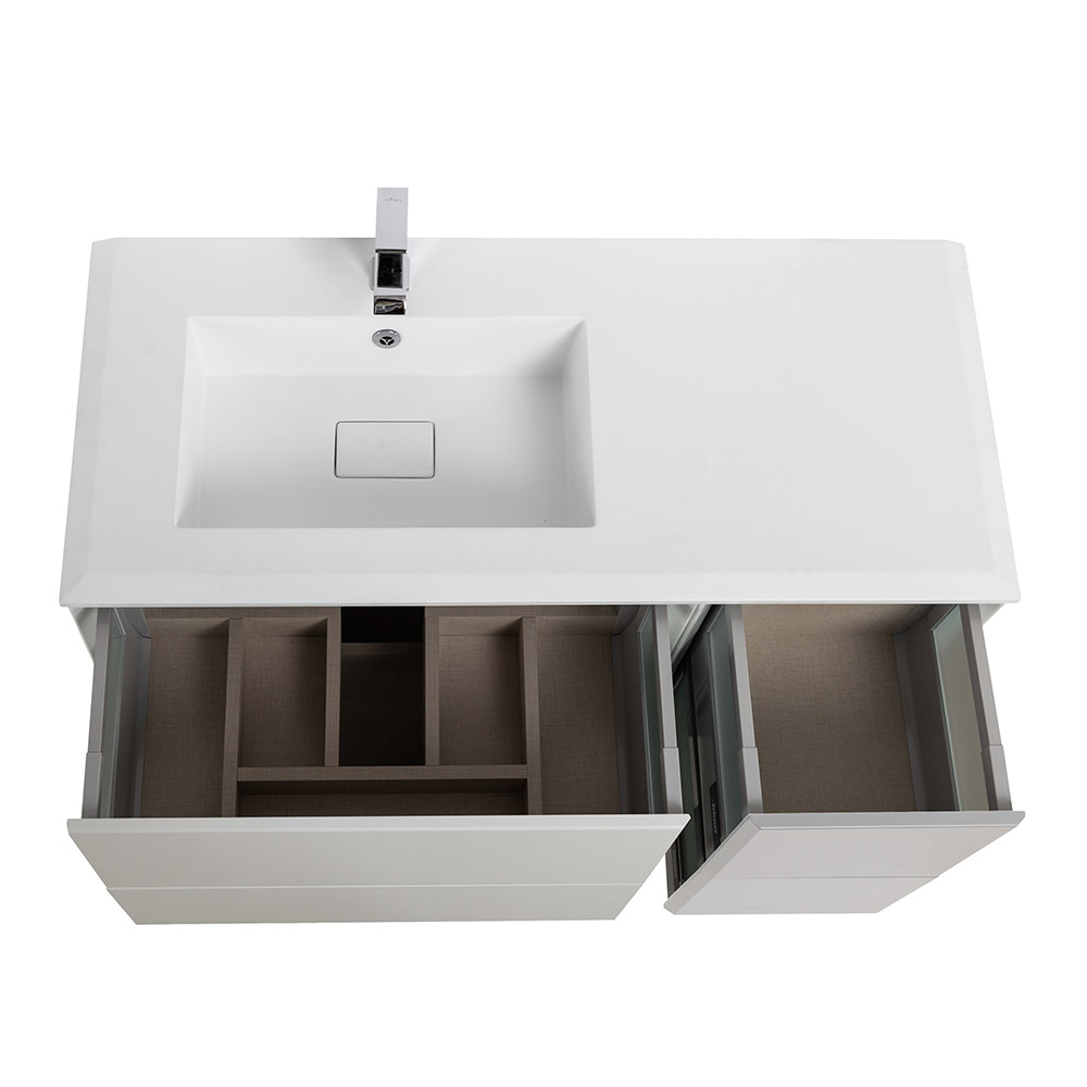 Приобрести cezares тумба подвесная с раковиной bellagio 106 см bianco opaco, левостороняя, белая матовая 54714