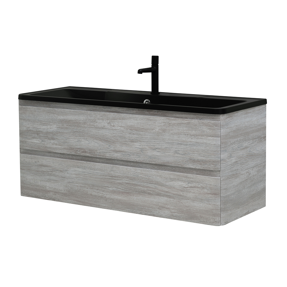 Приобрести belbagno тумба с раковиной albano 120 см, подвесная rovere vintage bianco, чёрная раковина