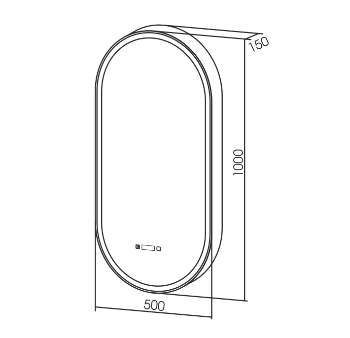Приобрести зеркало-шкаф azario soho black 50х100 см. с подсветкой, сенсорный вкл. жк-часы, подогрев, диммер, черный led-00002612
