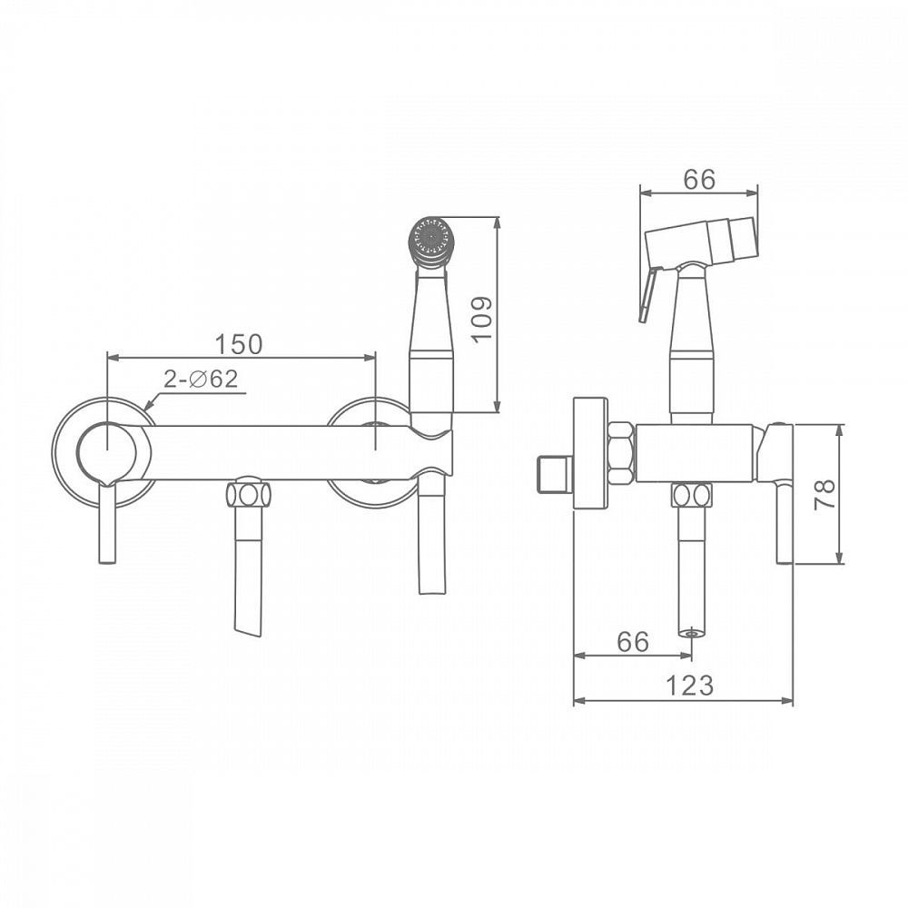 Приобрести raglo смеситель с гигиеническим душем, медь r20.51.33