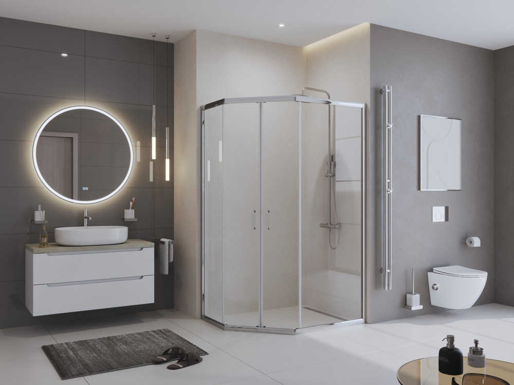 Приобрести belbagno душевое ограждение 120 х90 см uno-195-ph-2-120/90-c-cr