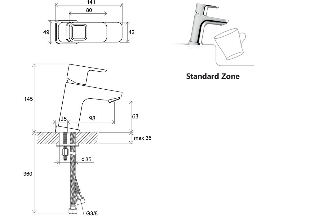 Приобрести смеситель для раковины ravak 10° td 012.00 x070064