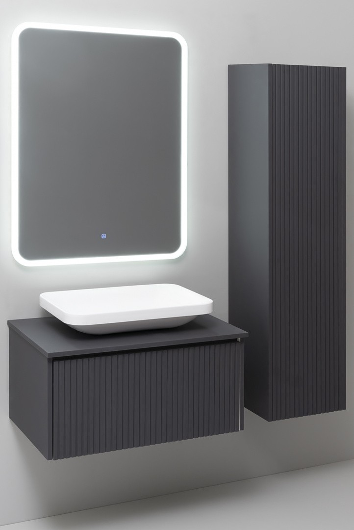 Приобрести шкаф-пенал подвесной monaco 35 см. графит