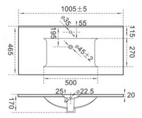 Приобрести раковина-столешница ceramalux 100 см jy-807-100