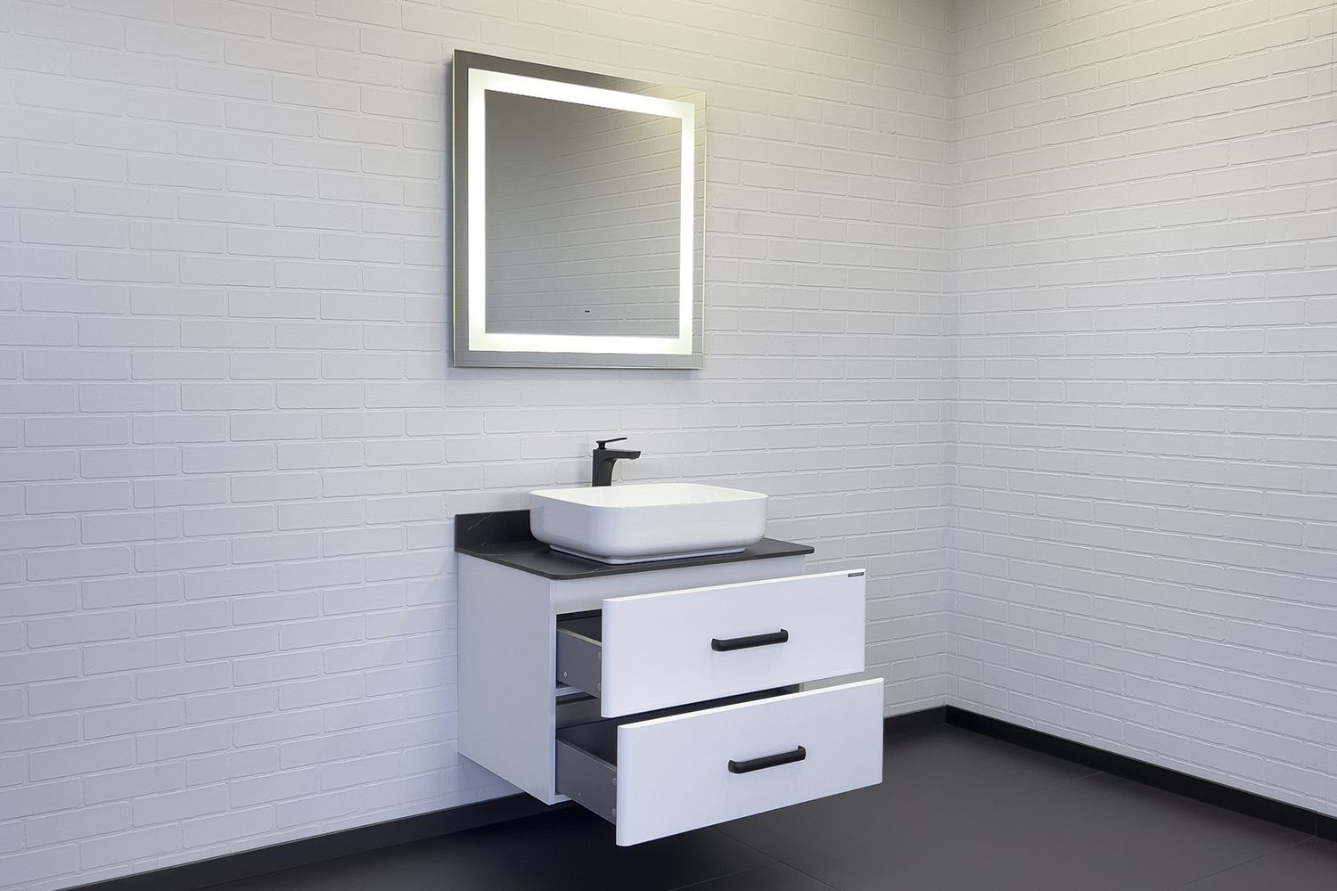 Приобрести сomforty тумба со столешницей и раковиной "амстердам-75" белая