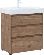 Aquanet Тумба с раковиной Nova Lite 75 см,дуб рустикальный (3 ящика)