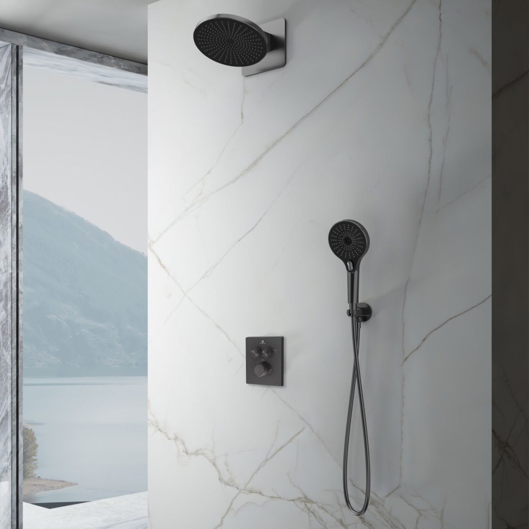 Приобрести vincea встраиваемая душевая система inspire, оружейная сталь vsfw-3i21mt5gm