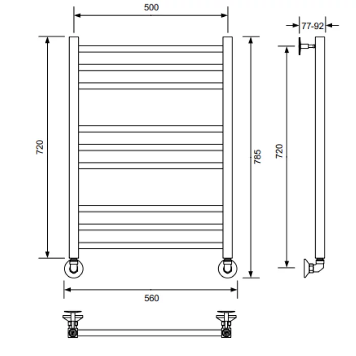 Приобрести veconi полотенцесушитель водяной vero-a 50х80 см, хром v8050ch-a