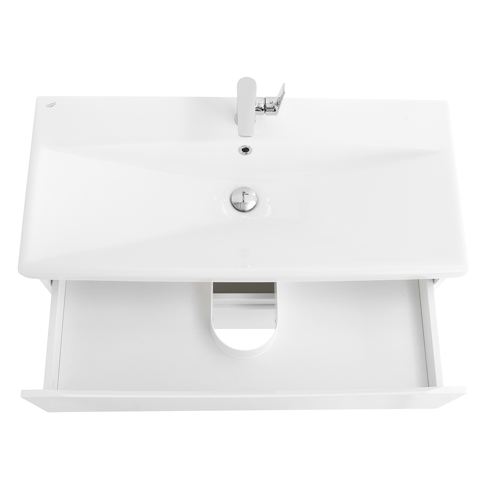 Приобрести belbagno тумба с раковиной marino-cer 100 см, подвесная bianco opaco, белая раковина