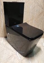 Унитаз напольный, безободковый с сиденьем CeramaLux RIMLESS NS-2170-18