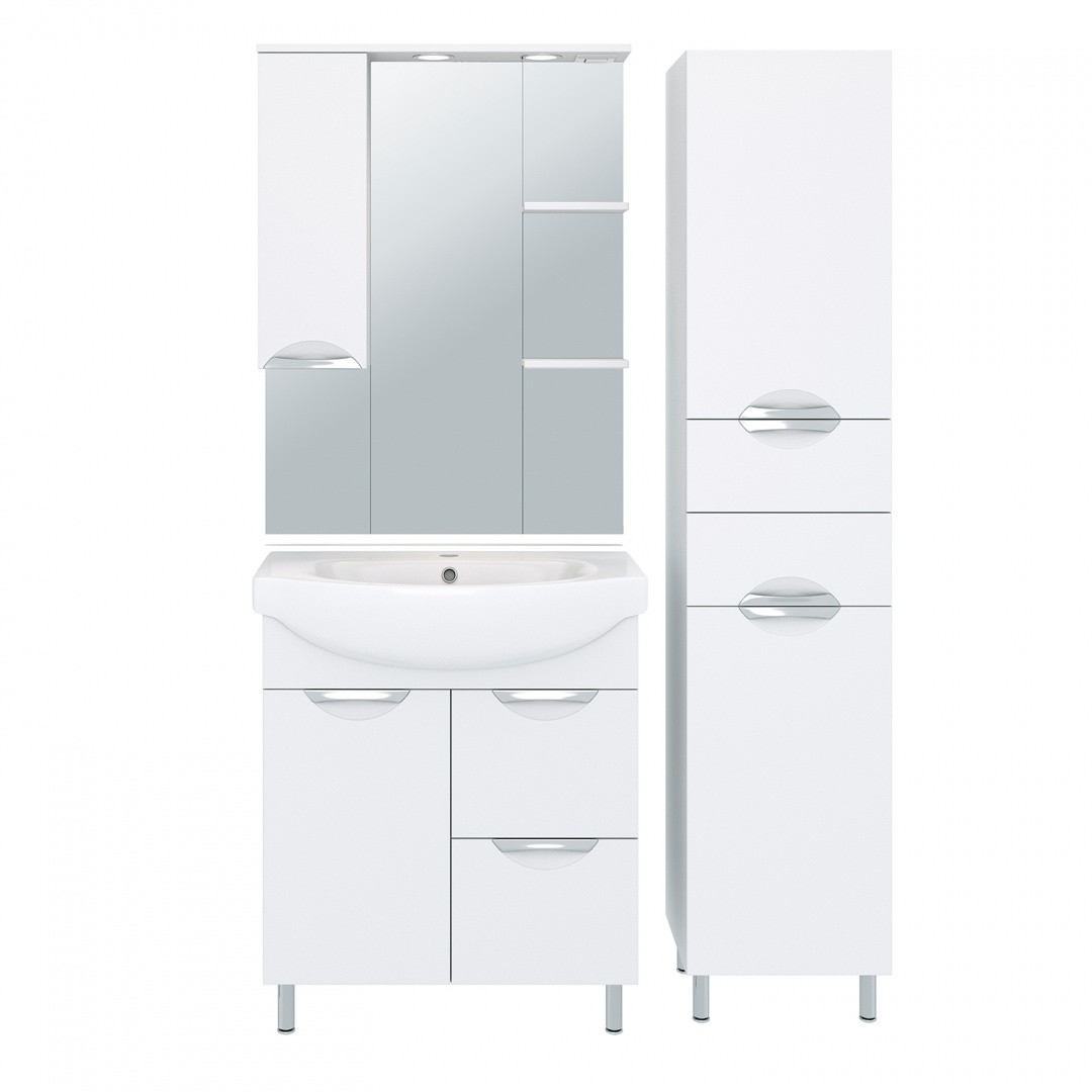 Приобрести aqua de marco зеркало-шкаф eleganse 75 см, левое, белый\хром 1075cele/l